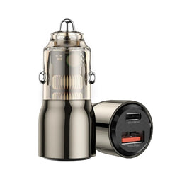 WIWU Wi-QC012 95W  PD+QC Fast Zinc Alloy Car Charger Transparent Black