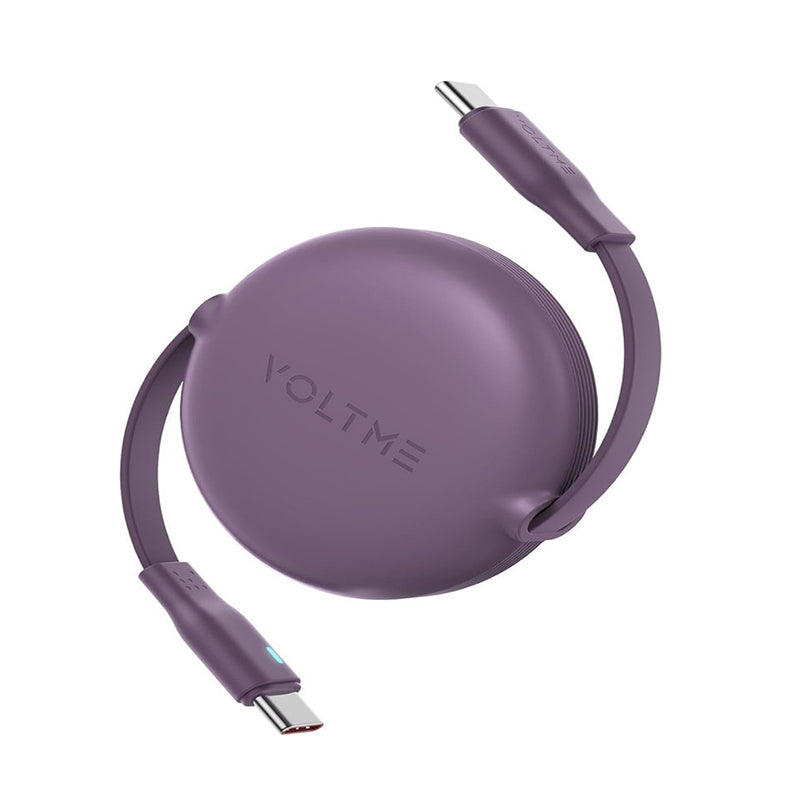 VOLTME Powerlink YoYo Cable 5A 1.0M Retractable (Dual-Way Retractable Cable) Type C to Type C Purple