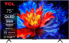 تلفزيون TCL 75P8K مقاس 75 بوصة بدقة 4K بتقنية QLED وتقنية جوجل، بتردد 120 هرتز