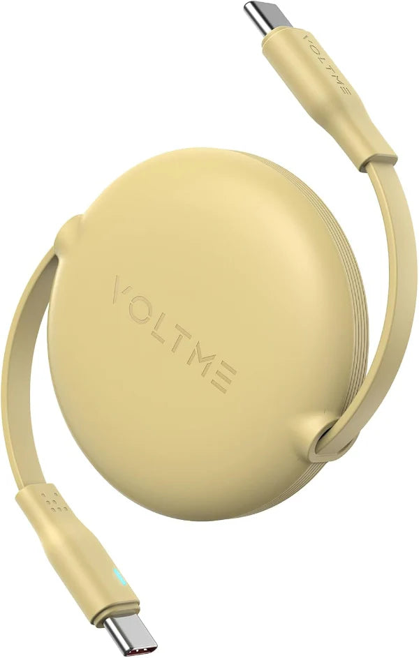 VOLTME  Powerlink YoYo Cable 5A 1.0M Retractable (Dual-Way Retractable Cable) Type C to Type C Sand
