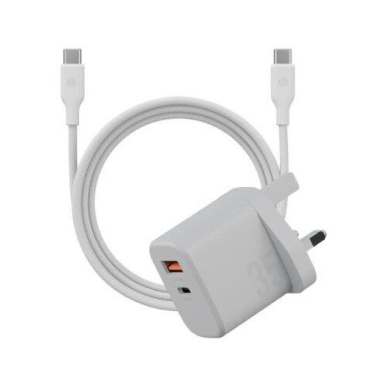 BAZIC GOPORT VELOX BUNDLE, 1C1A CHARGER 35W(UK) WITH WEAVE CABLE - VANILLA