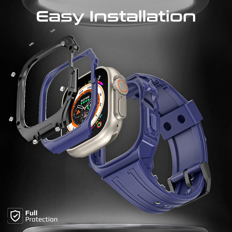 Durable Protection Watch Case with TPU Watch Band -Blue