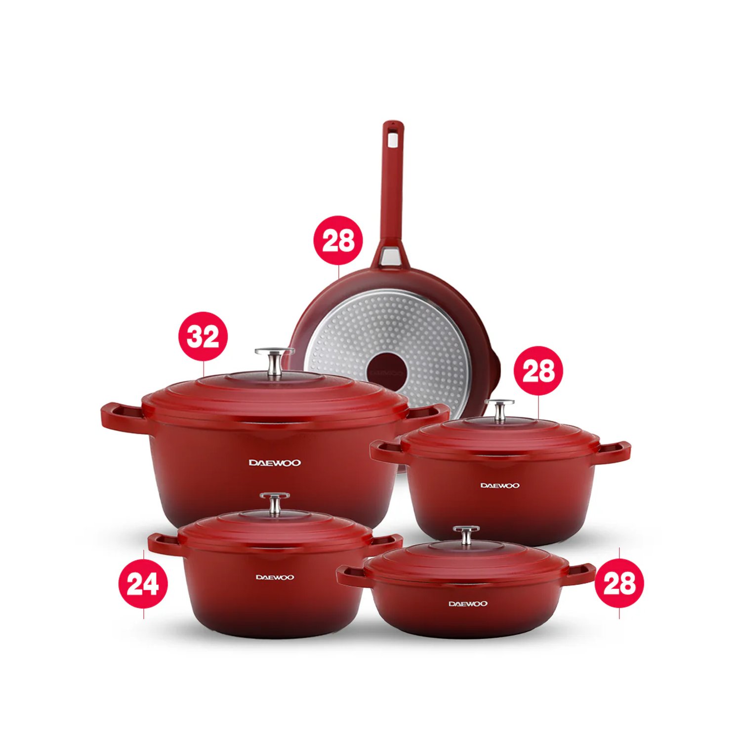 Daewoo 9-Piece Granite Cookware Set - DCS5T