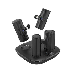 Promate-4 x 5000mAh Power Bank Set with Charging Case , 20W Power Delivery,BLACK