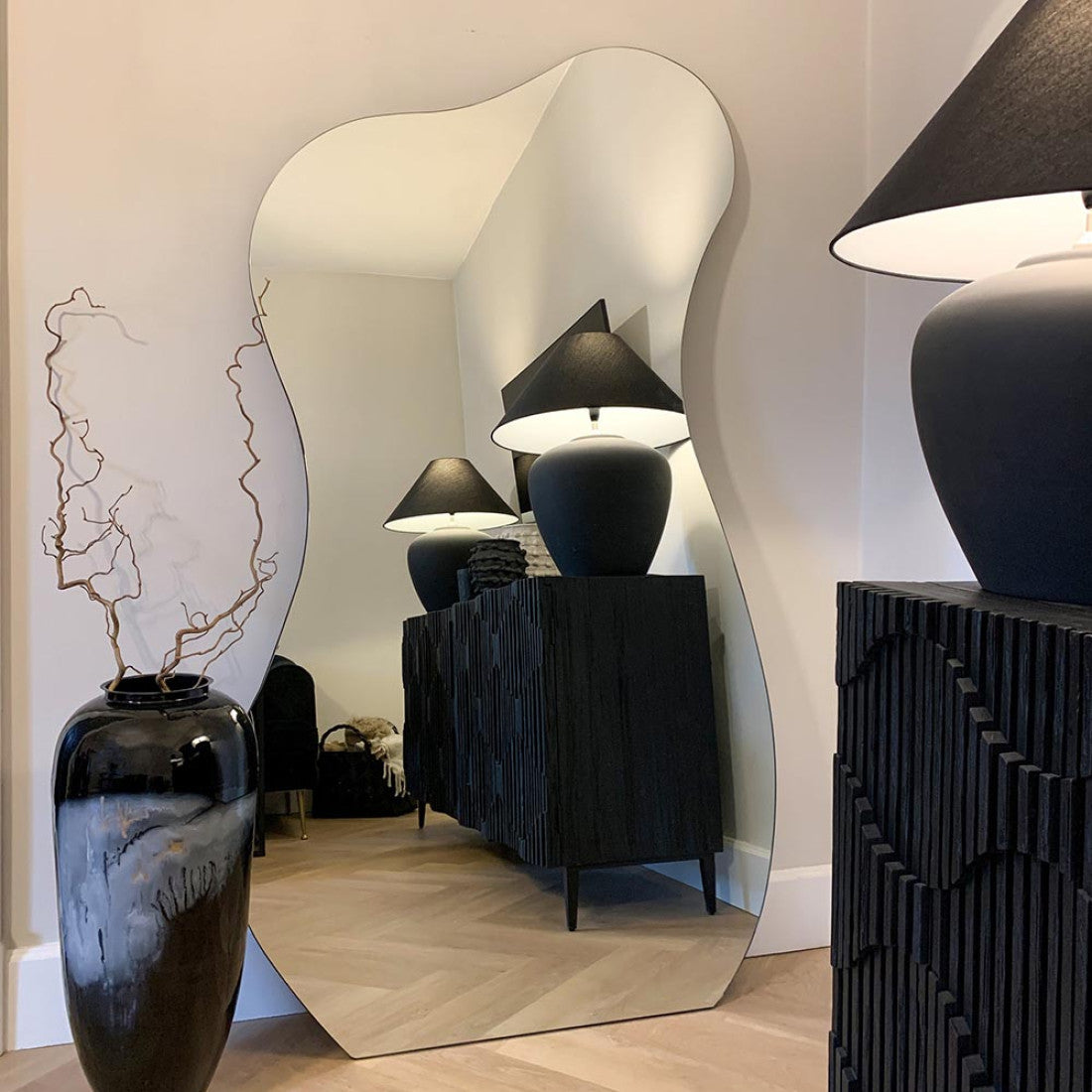 Large guitar frame design mirrors with frame