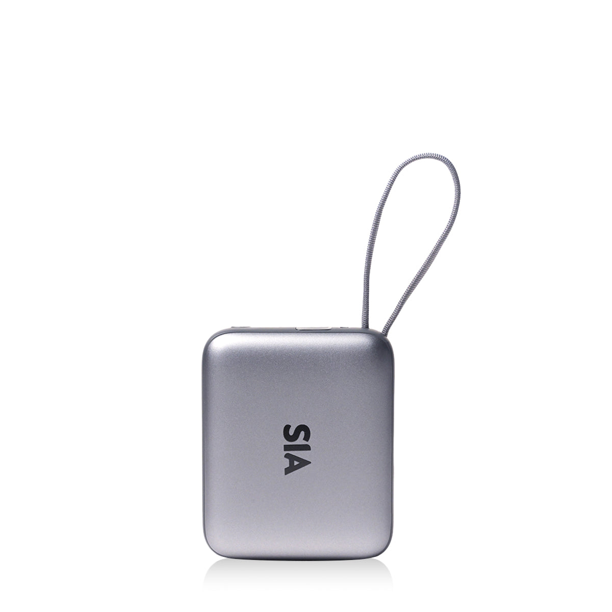 بنك طاقة SIA Volt Link SIPB35WTC-GR سعة 10000 مللي أمبير في الساعة، بقوة 35 واط PD/PPS، مزود بكابل من النوع C مدمج، باللون الرمادي.