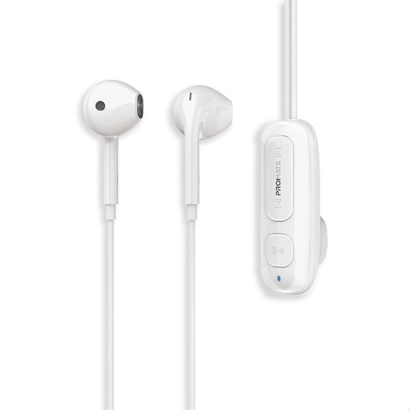 Promate Clip-On High Fidelity Wireless Dynamic Earphones ,White