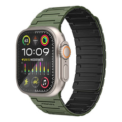 Premium Magnetic Silicone with Metal Loop Watch Strap - Green