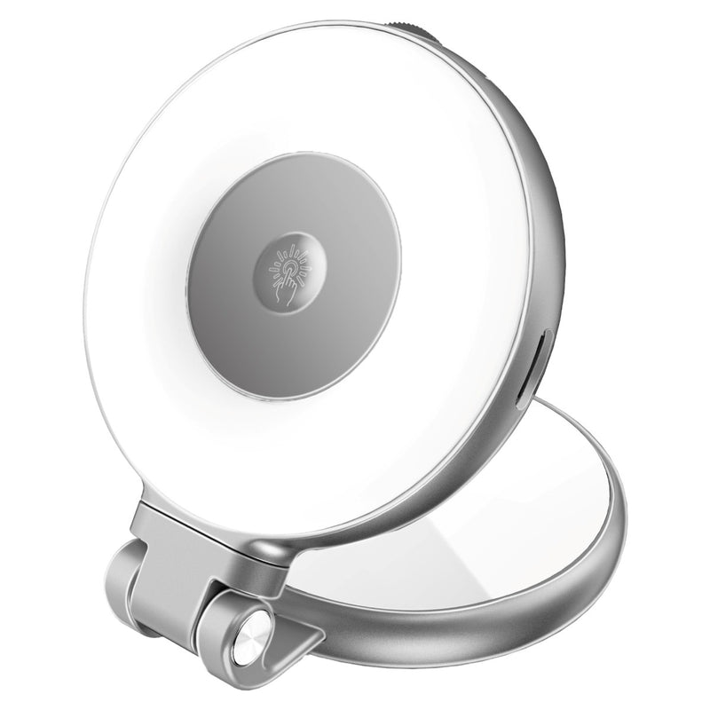 Promate - 360° Rotatable Ultra-Slim MagSafe Compatible Rechargeable LED Ring Light ,Grey