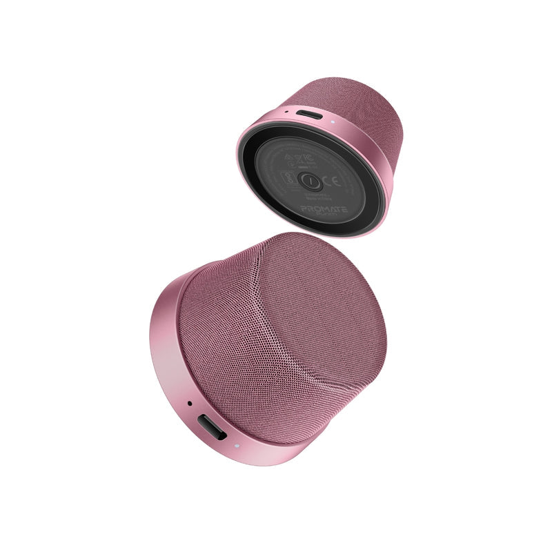 Promate High-Fidelity Mini Bluetooth Speaker with MagSafe Compatible Base ,Pink
