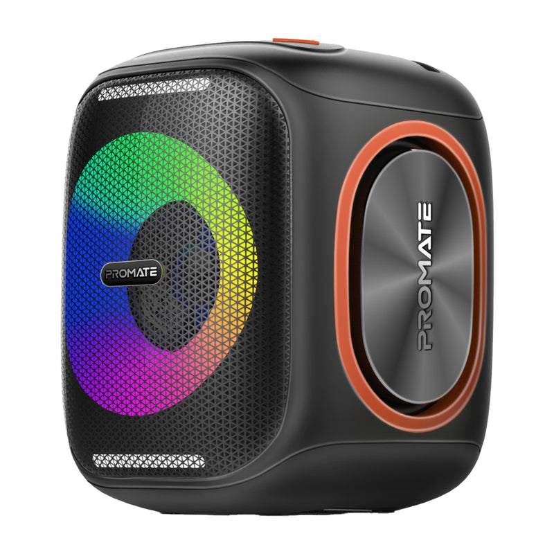 Promate LumiSound™ HD 40W True Wireless  Speaker with  RGB Lights , 6Hrs Playback ,Black