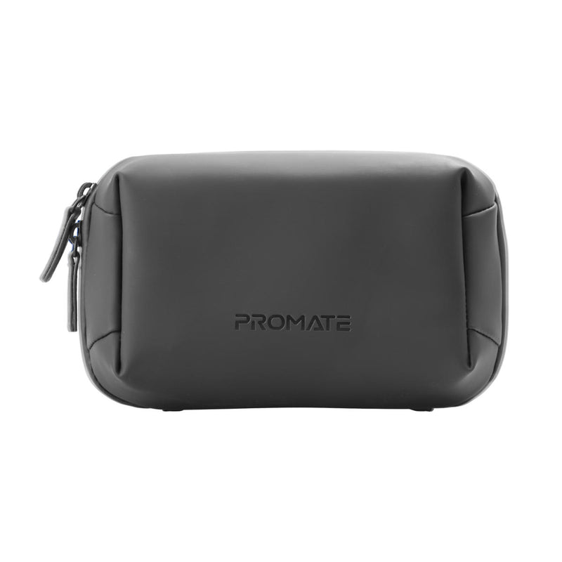 Promate Compact Tech Essential Organizer Pouch Bag with Multiple Compartments ,BLACK