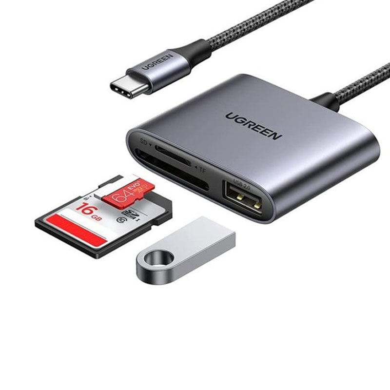 UGREEN USB-C to SD/TF + USB 2.0 Memory Card Reader