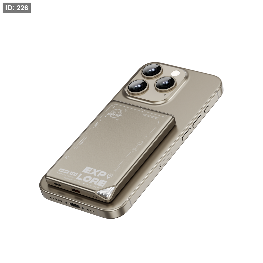 بنك طاقة WIWU Wi-P020 فائق النحافة، سعة 10000 مللي أمبير، لون رمادي