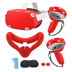 Gamax oculus quest 2 Silicone Protective Case Set - Red