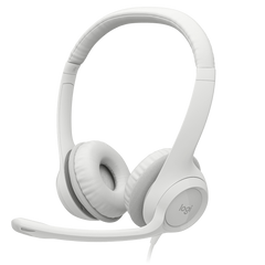 سماعة رأس لوجيتك H390 USB - أبيض