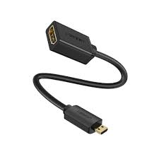 UGREEN كابل محول من Micro HDMI ذكر إلى HDMI أنثى، 22 سم (أسود)