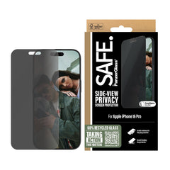 واقي شاشة SAFE. من PanzerGlass® للحفاظ على الخصوصية لهاتف iPhone 16 ProMax | تصميم فائق الاتساع