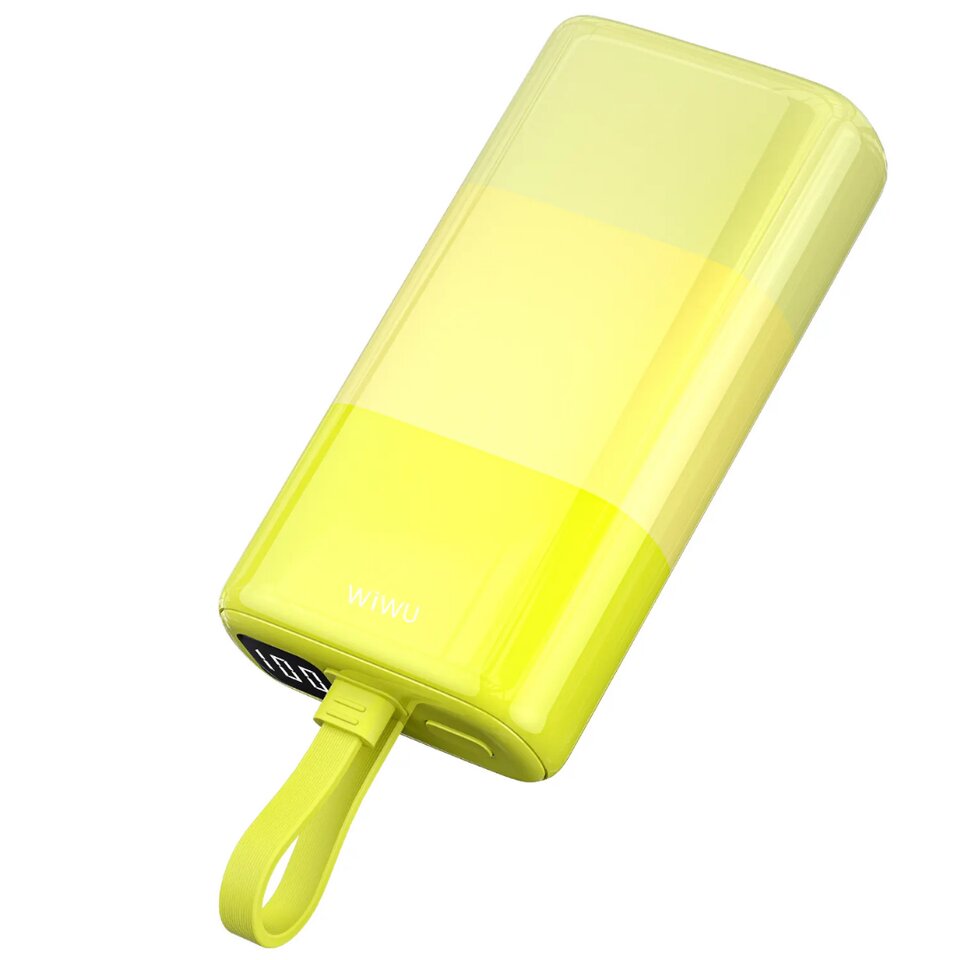 بنك طاقة WIWU Wi-P015 من سلسلة الألوان، سعة 10000 مللي أمبير، لون أصفر